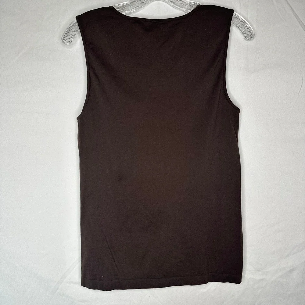 Vintage Banana Republic Brown Lace Trim V-Neck Tank  Sleeveless Camisole Large - Picture 2 of 5